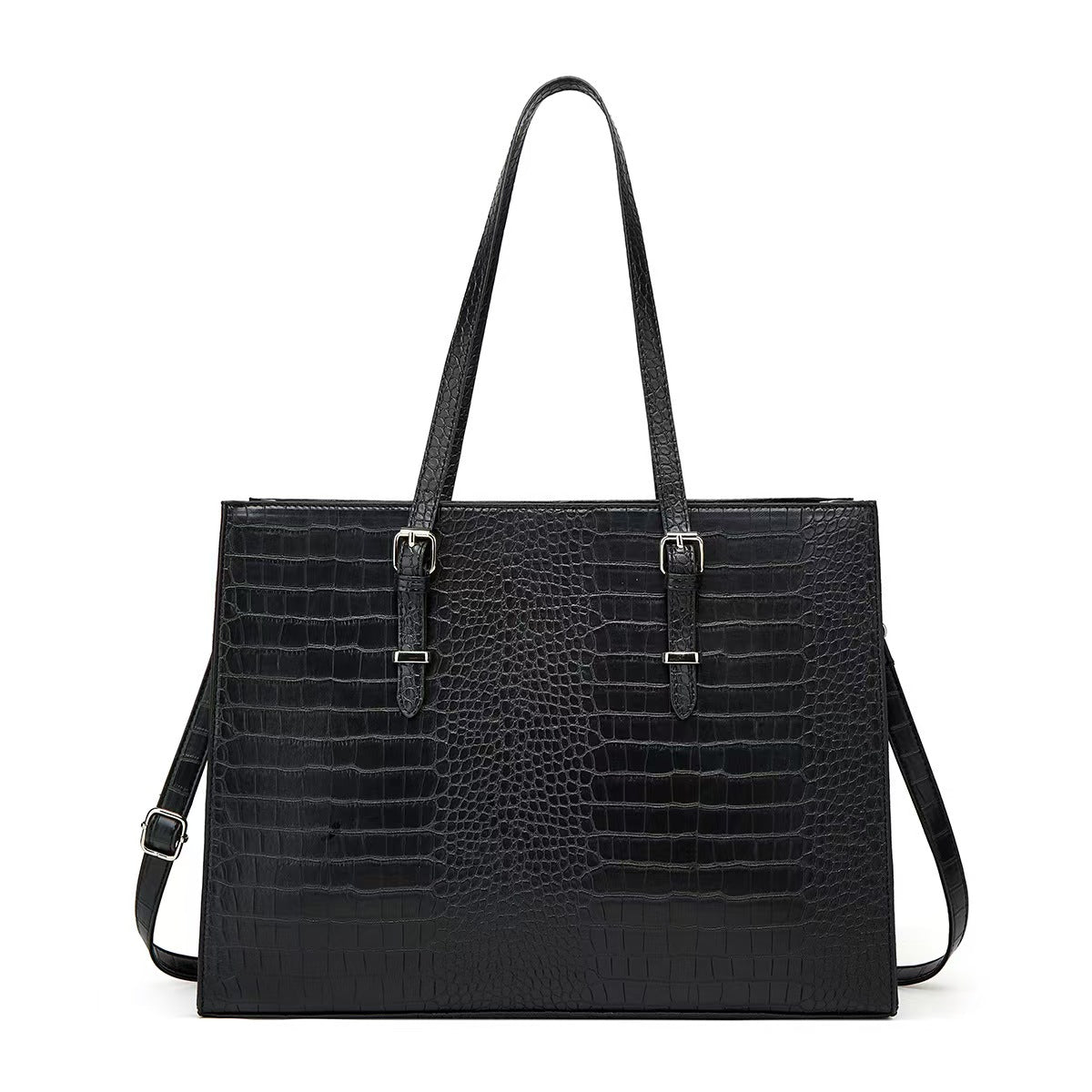 Crocodile Pattern Shoulder Strap Briefcase For Ladies