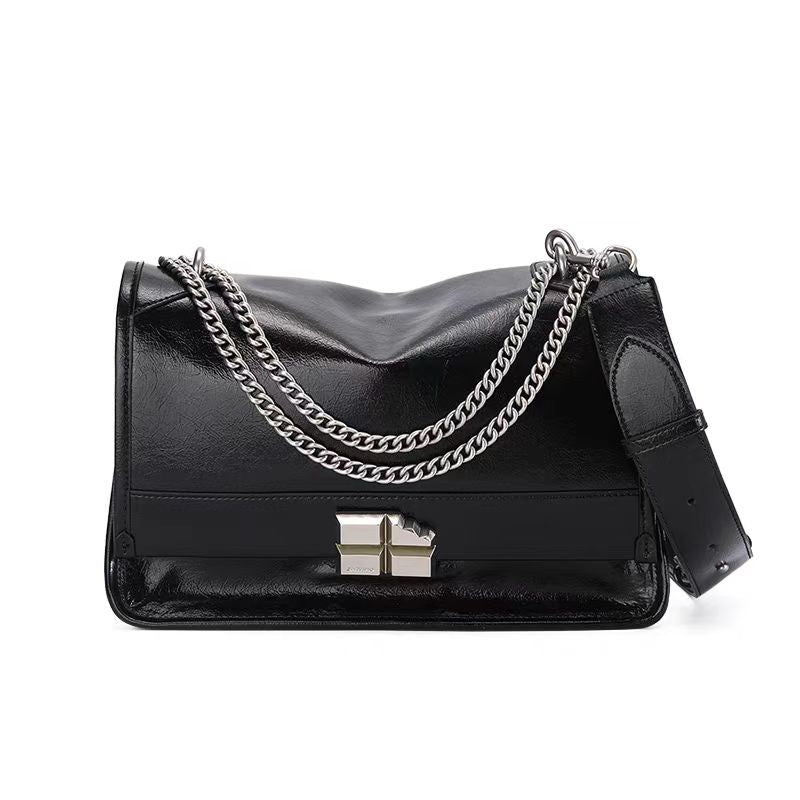 Small chain wandering style briefcase leather women