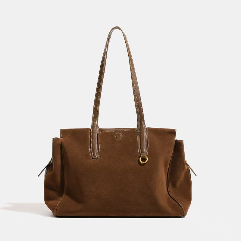 Suede shoulder commuter bag briefcases for ladies