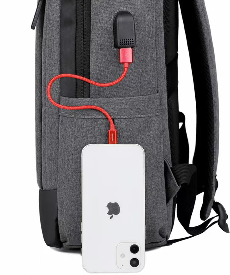 With USB charging port waterproof laptop backpack