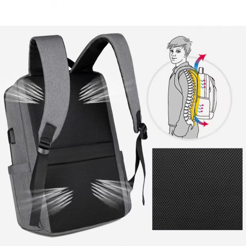 With USB charging port waterproof laptop backpack