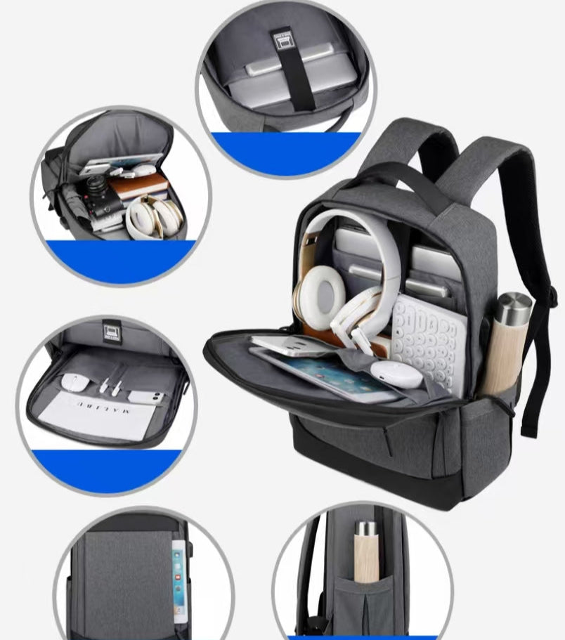 With USB charging port waterproof laptop backpack