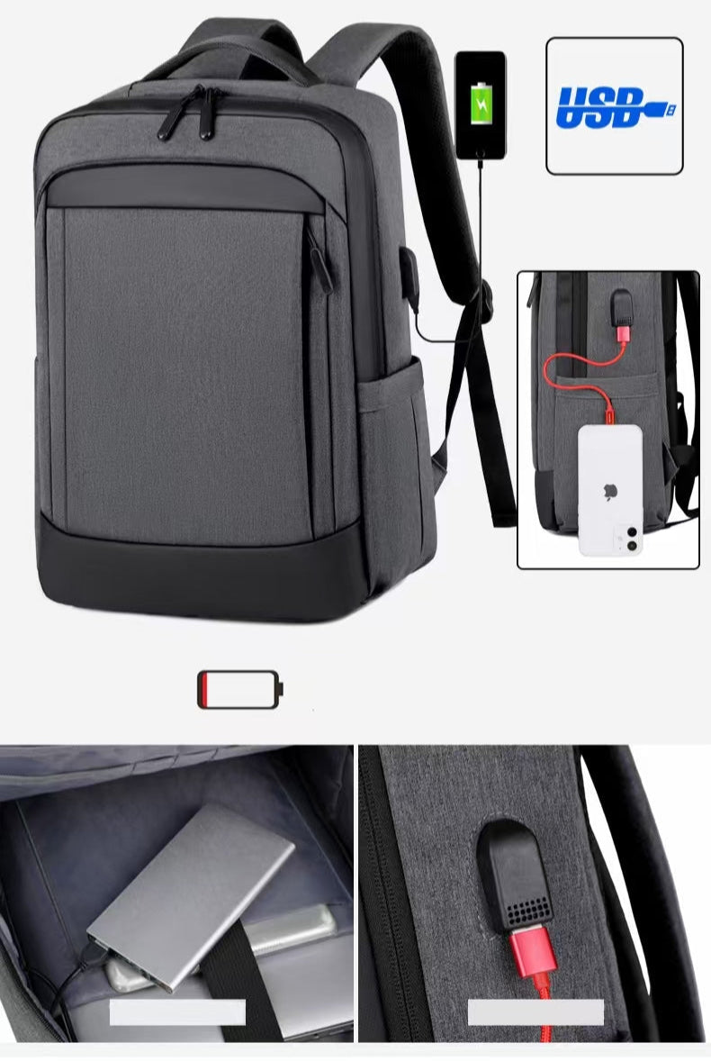 With USB charging port waterproof laptop backpack