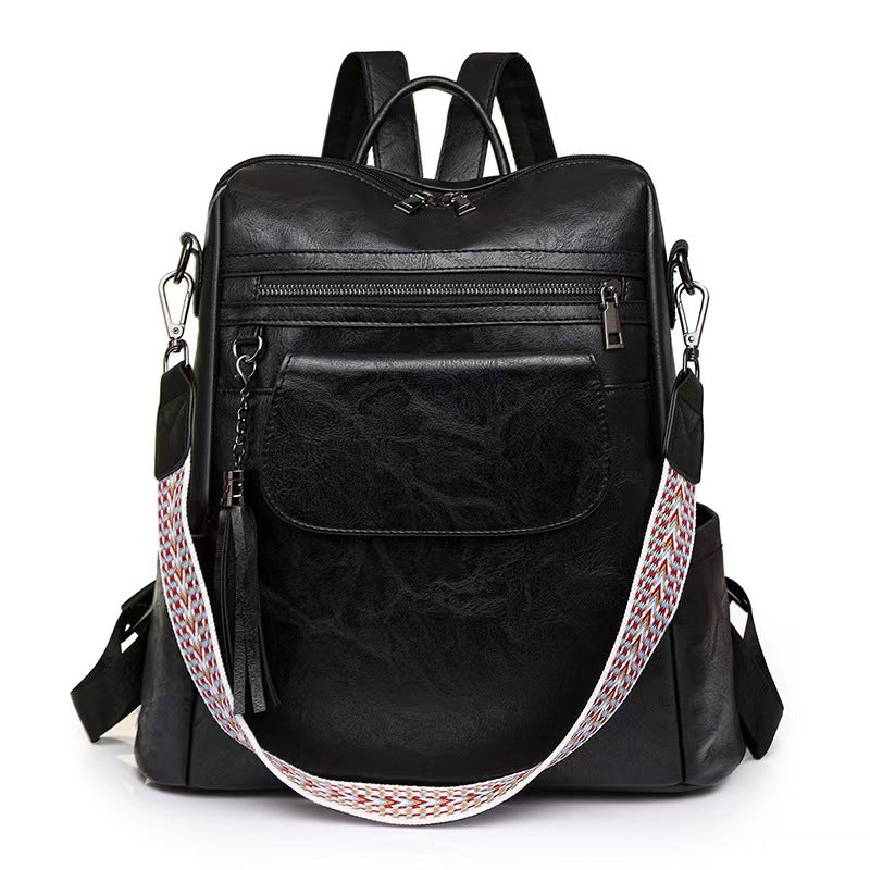 New leather laptop backpack for women