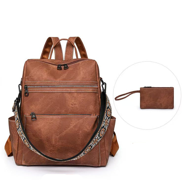 Retro anti-theft trend ladies laptop backpack