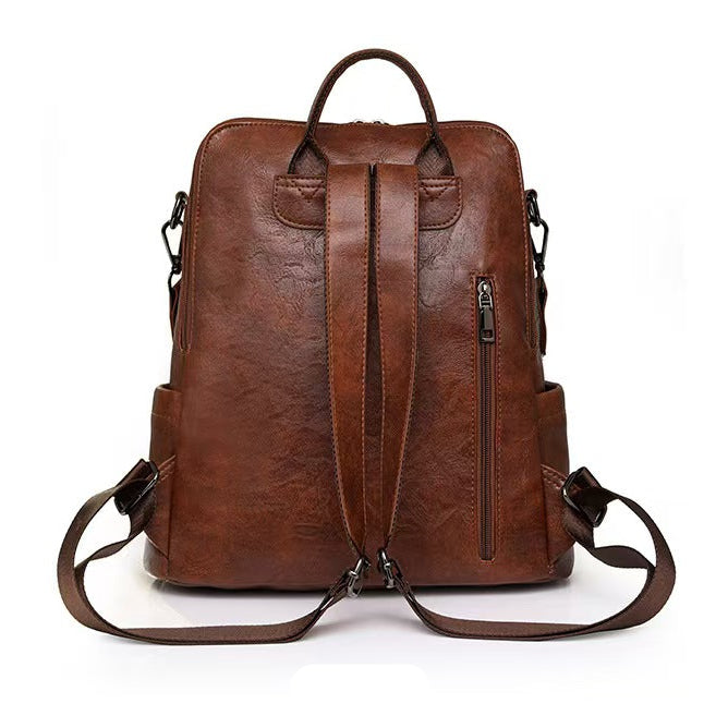 New leather laptop backpack for women