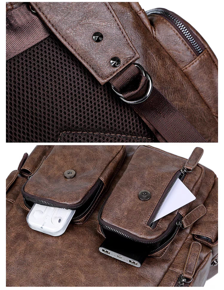 High-end fashion PU leather backpack laptop backpack