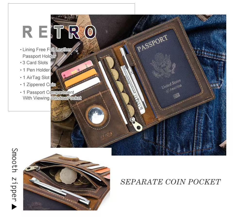 With AirTag RFID Blocking Wallet and passport wallet