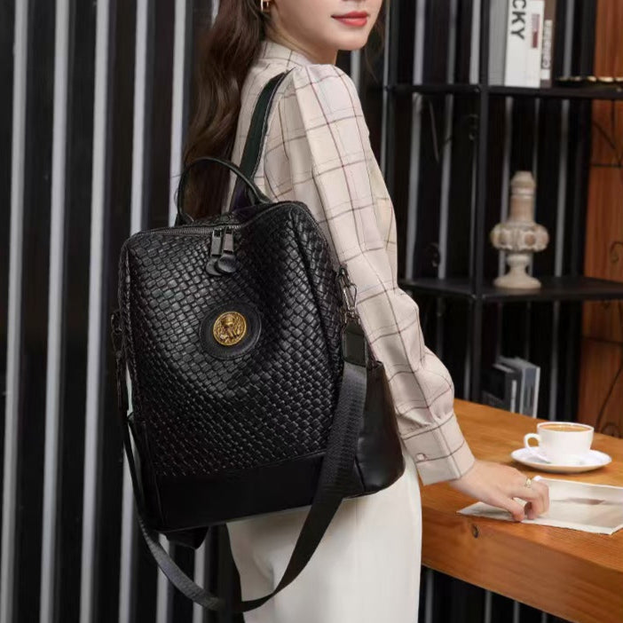 Small design snakeskin bag ladies laptop backpack