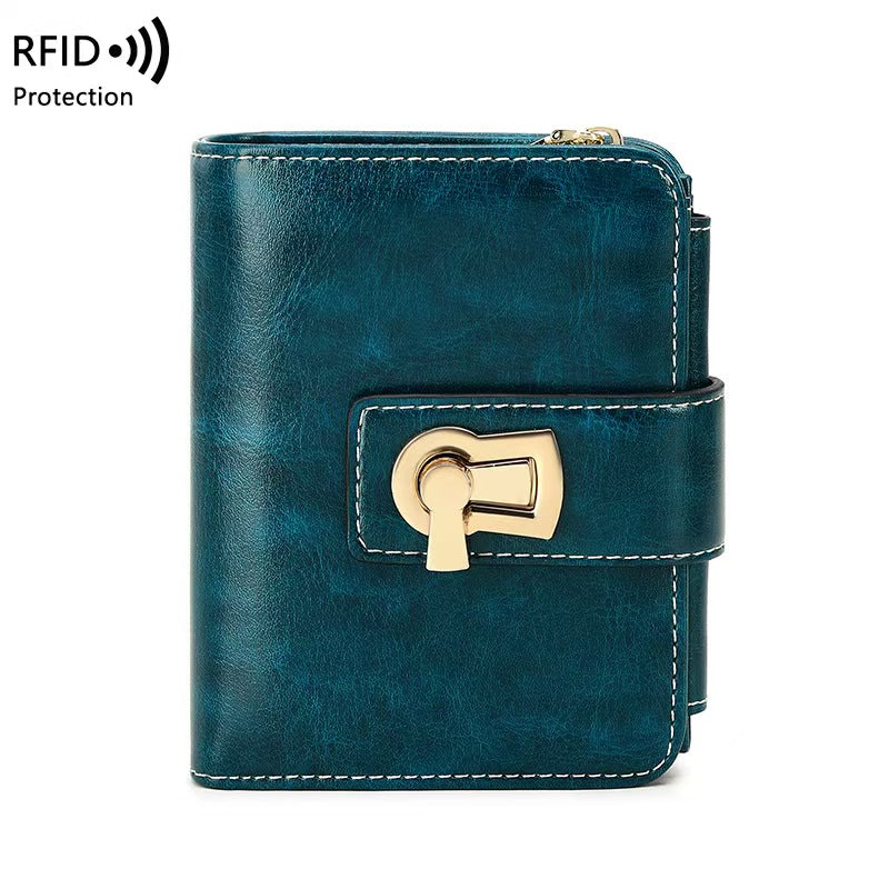 Anti-theft short lock wallet rfid wallets