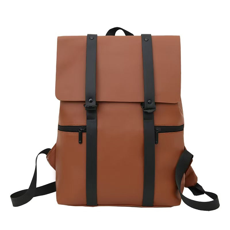 British Fashion leather laptop backpack women's