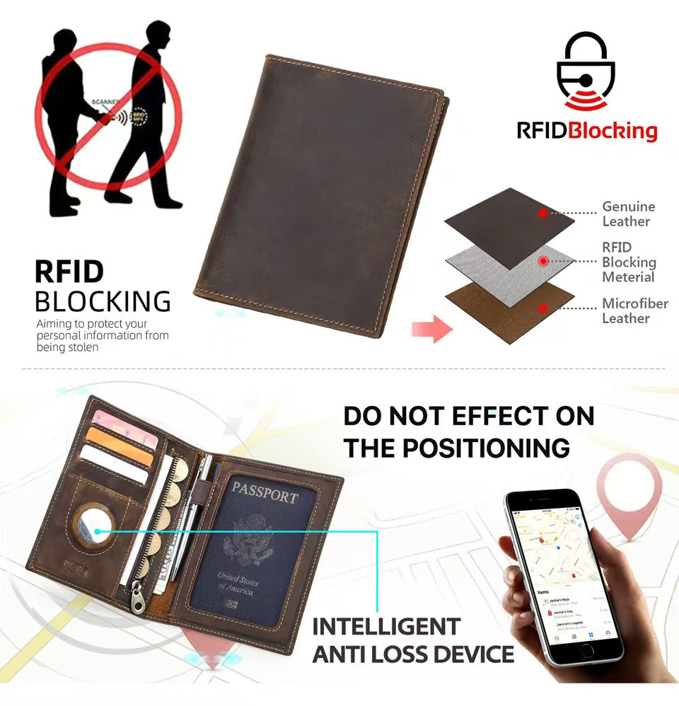 With AirTag RFID Blocking Wallet and passport wallet