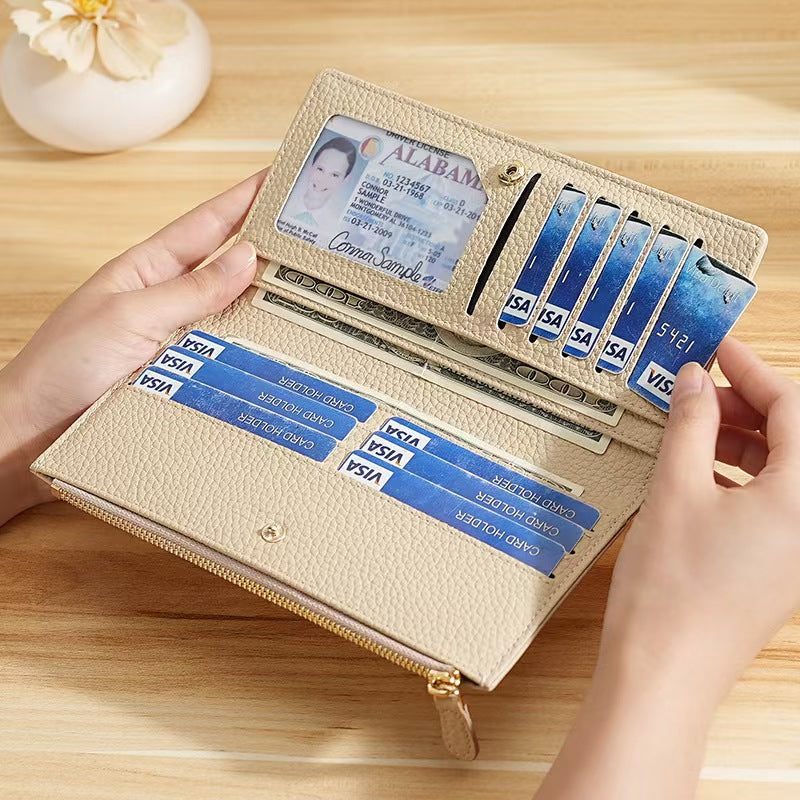 Versatile long Multiple card slots rfid wallet