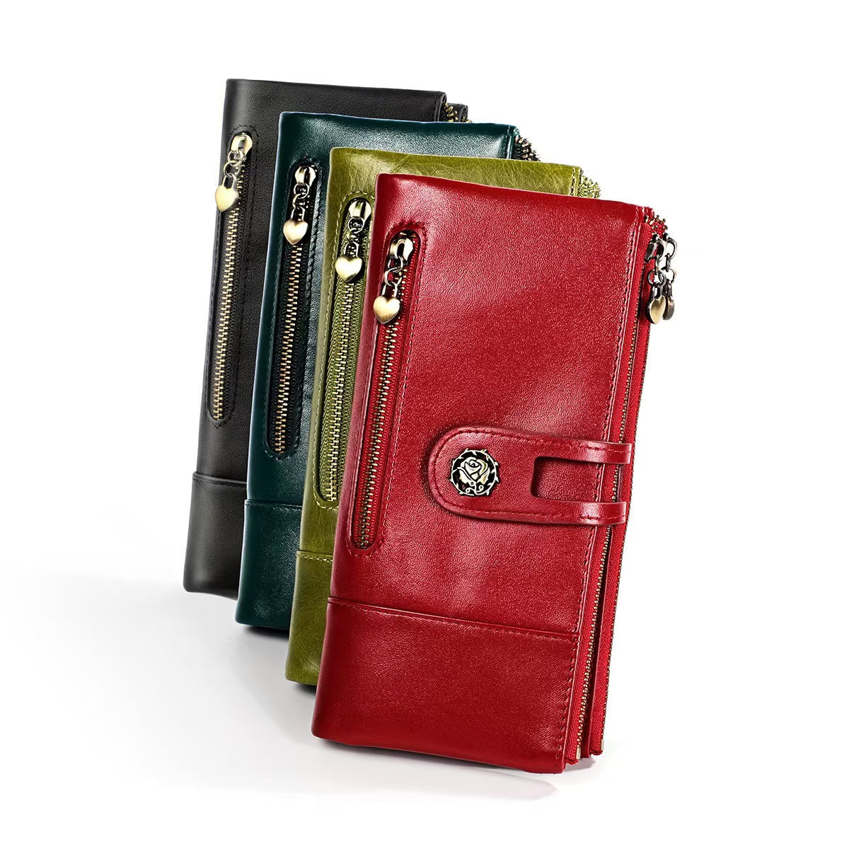 Retro anti-theft brush women's wallets rfid