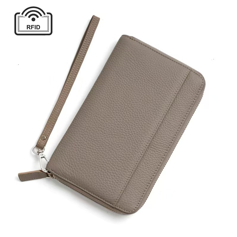 Leather multiple card slots rfid passport wallet