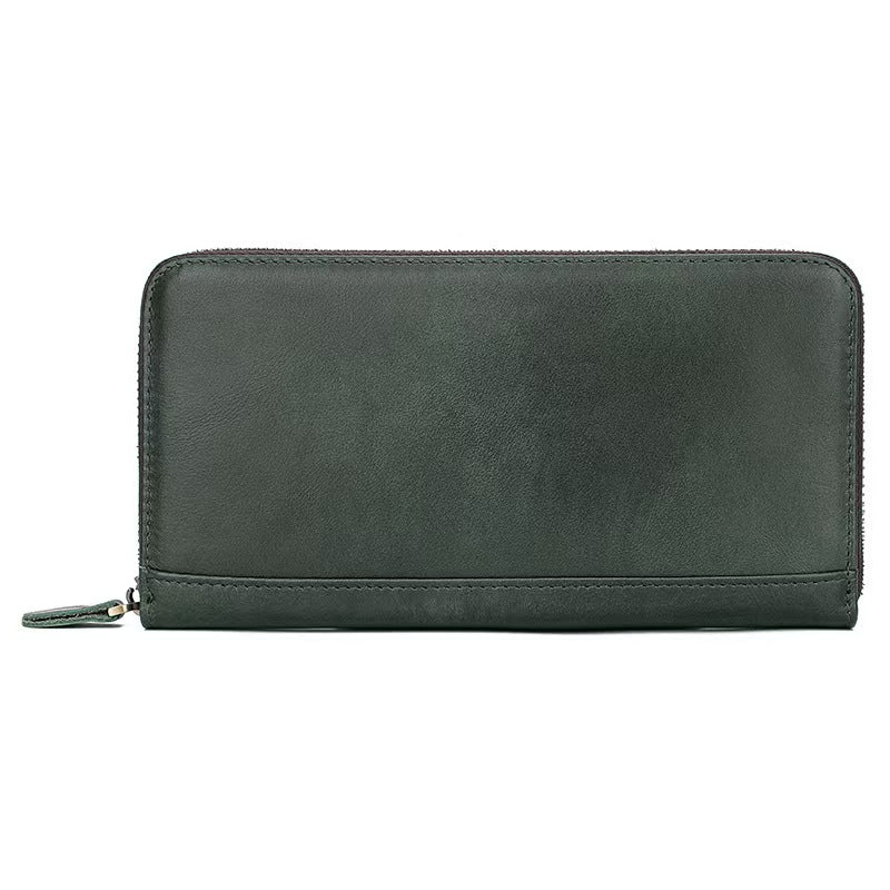 Long leather stylish zipper bag rfid wallet women