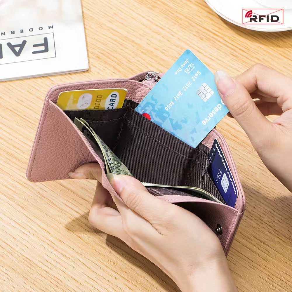 Short Trifold Mini Organizer Wallet rfid wallets