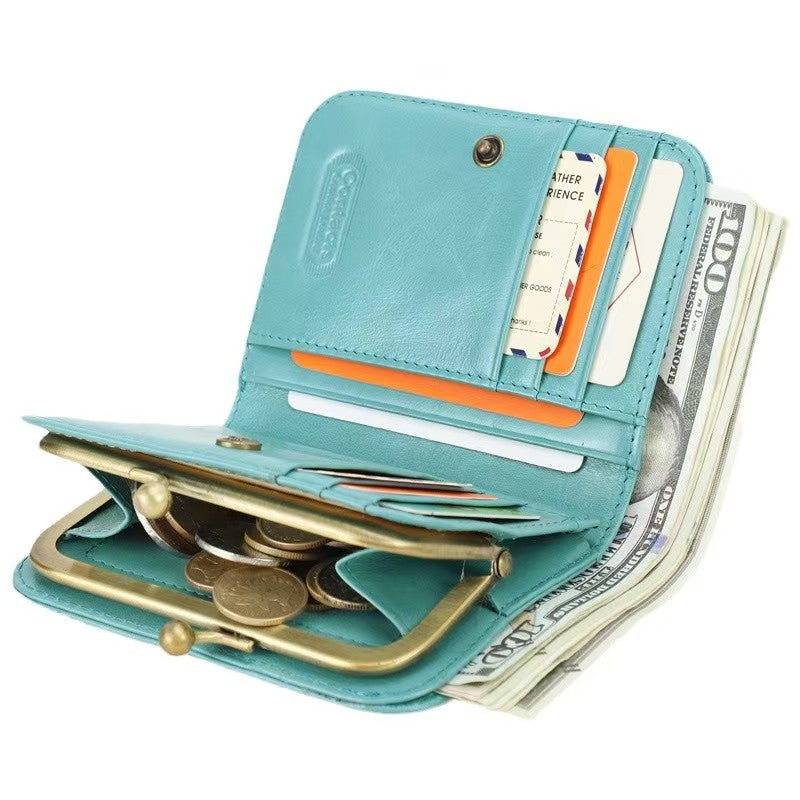 Multifunctional iron hinge women RFID Blocking Wallet