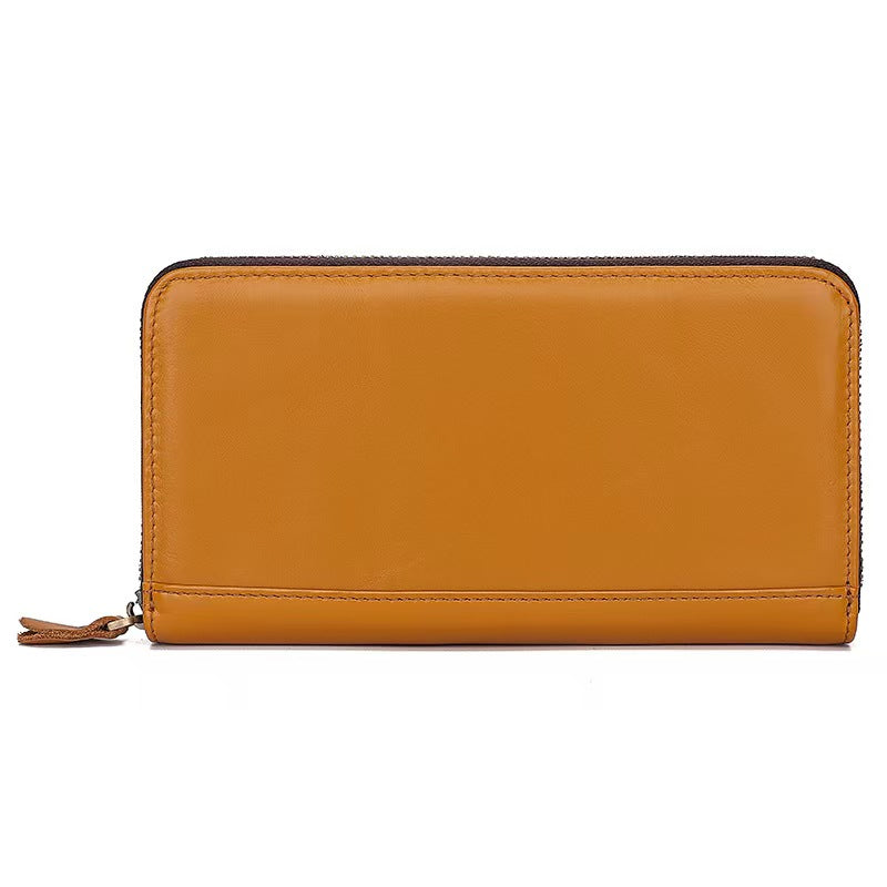 Long leather stylish zipper bag rfid wallet women