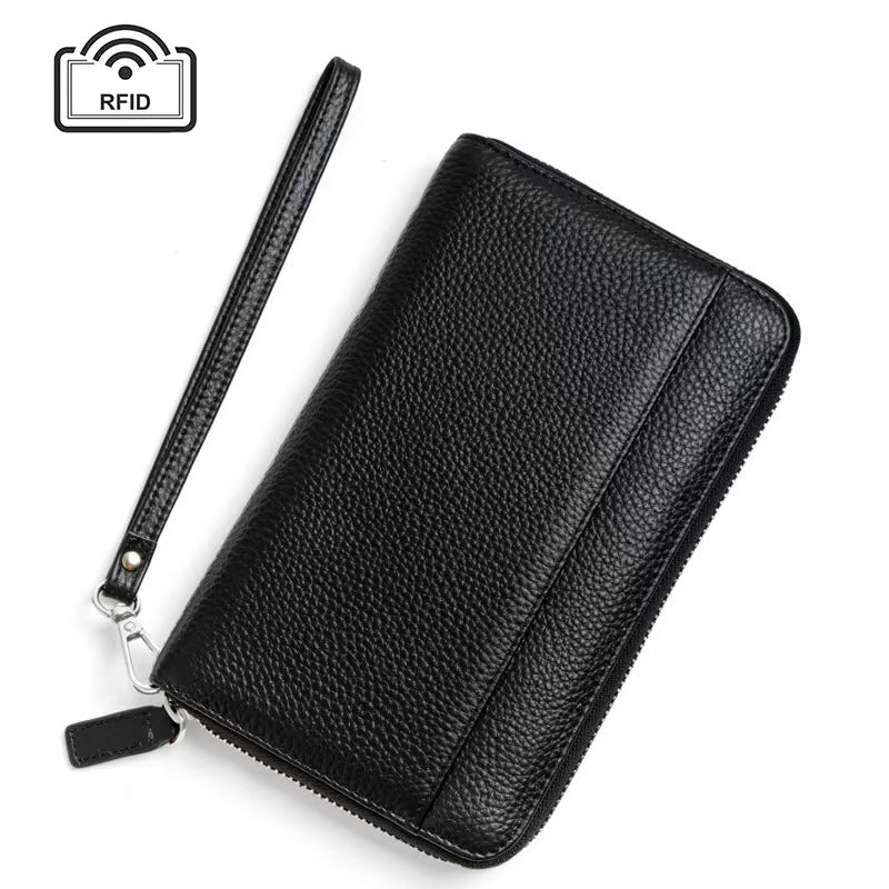 Leather multiple card slots rfid passport wallet