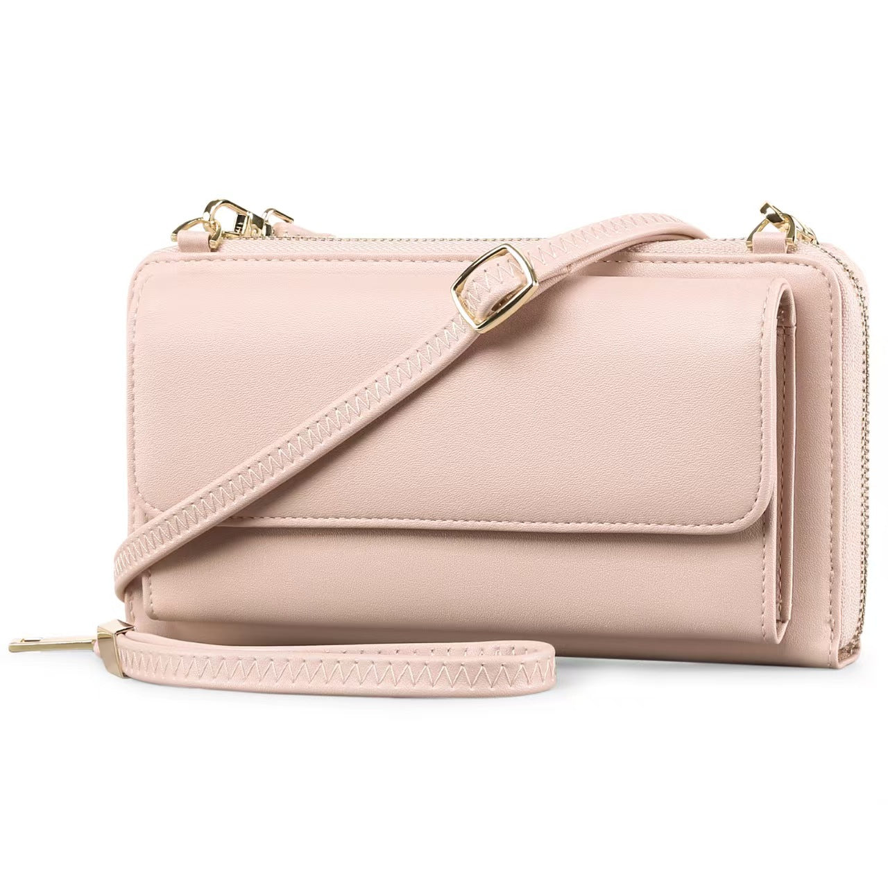 Solid color shoulder crossbody handbag rfid wallet