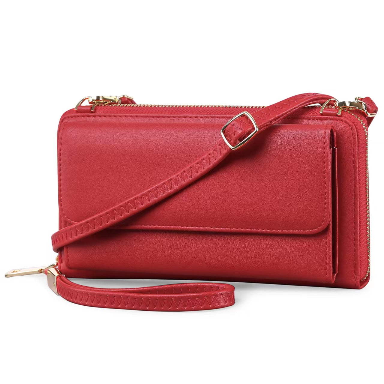 Solid color shoulder crossbody handbag rfid wallet