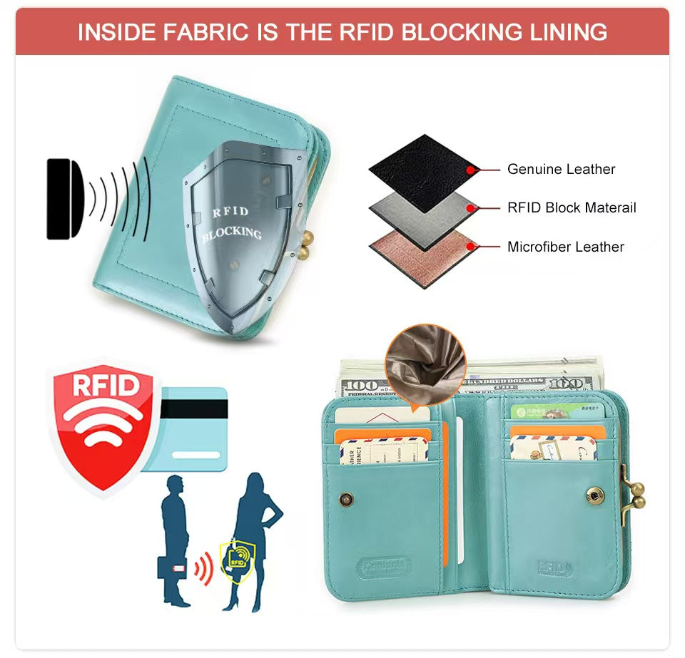 Multifunctional iron hinge women RFID Blocking Wallet