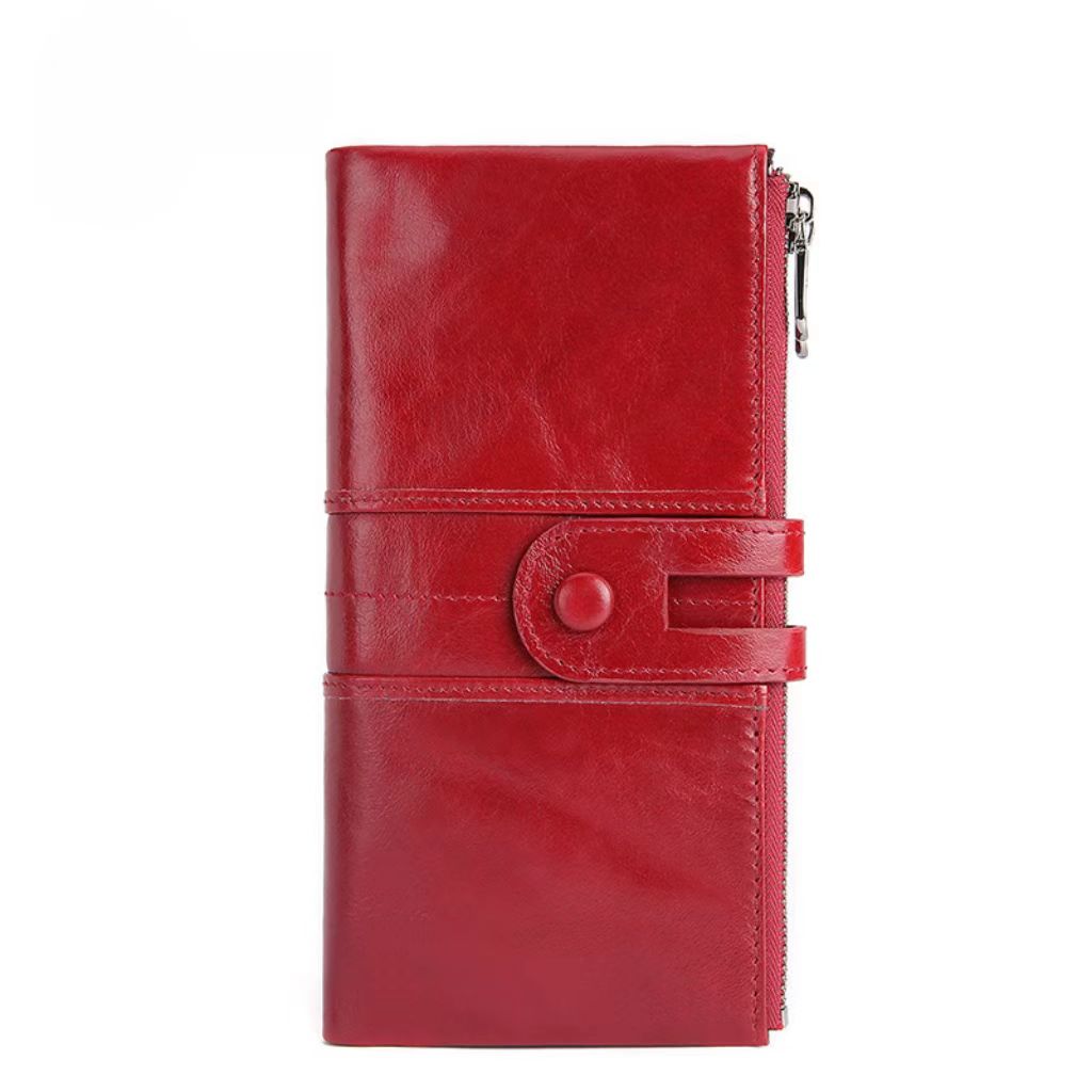 Retro large capacity concealed button rfid wallets