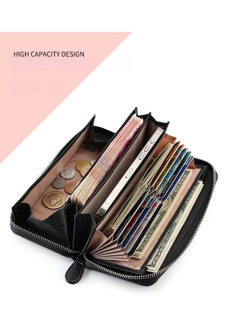 Fashionable stitching contrast color women's wallets rfid