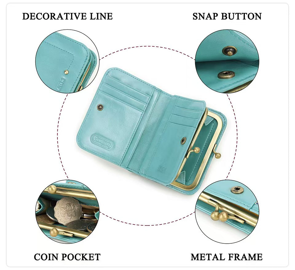 Multifunctional iron hinge women RFID Blocking Wallet