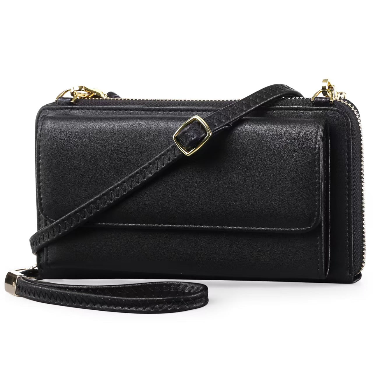 Solid color shoulder crossbody handbag rfid wallet