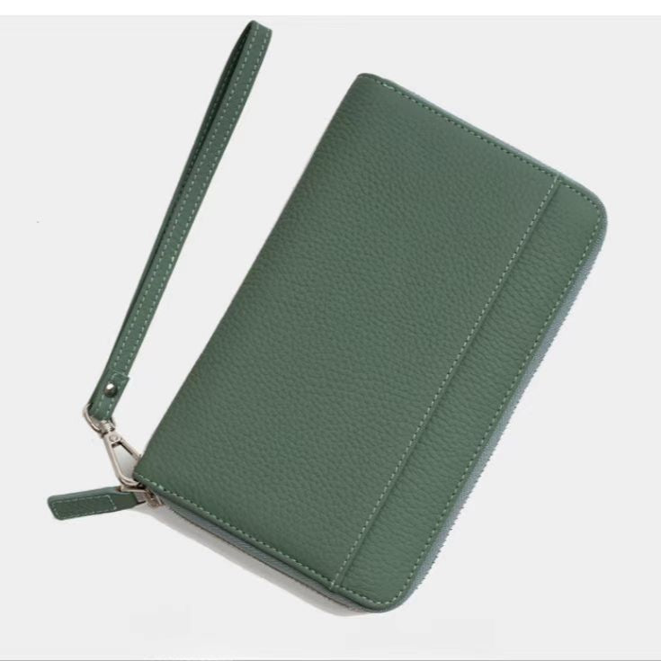 Leather multiple card slots rfid passport wallet