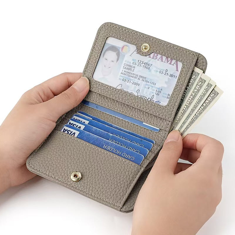 Small portable snap coin purse rfid wallet