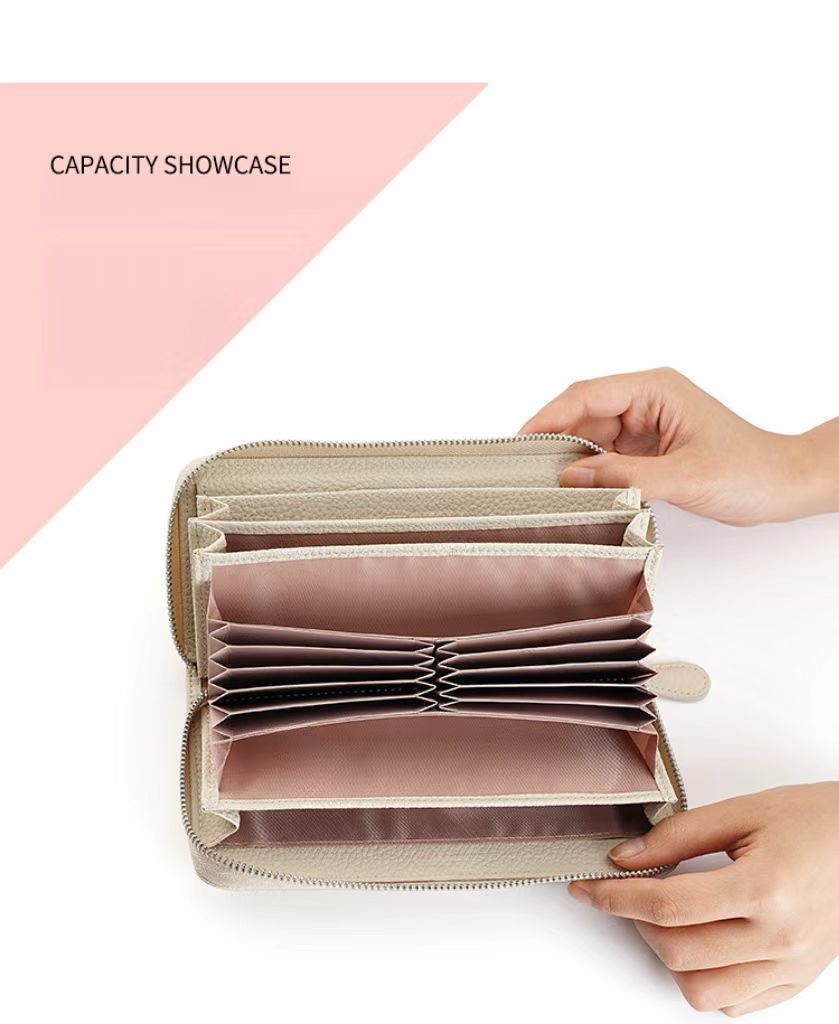 Fashionable stitching contrast color women's wallets rfid