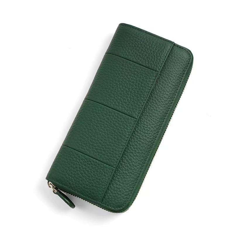 Long zipper with large capacity rfid wallet