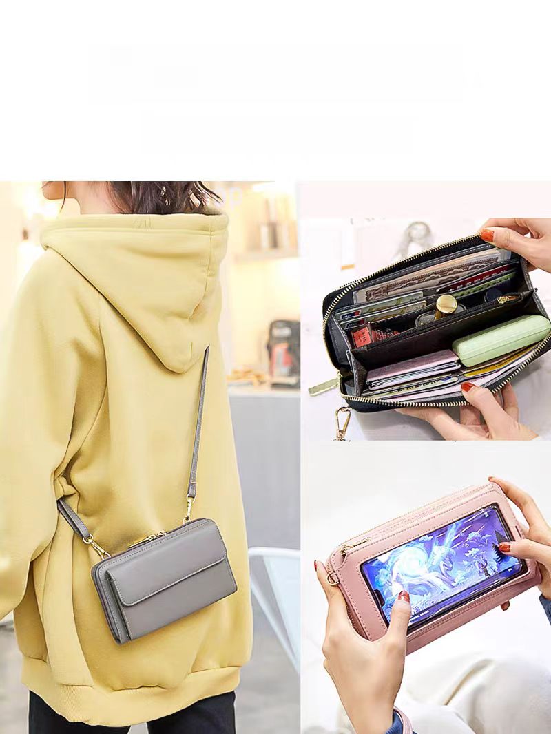 New touch screen mobile phone bag rfid wallets