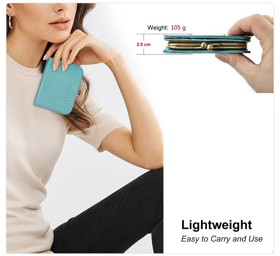 Multifunctional iron hinge women RFID Blocking Wallet