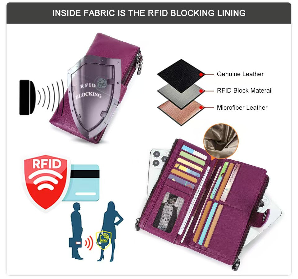 With AirTag tracking card slot RFID Blocking Wallet