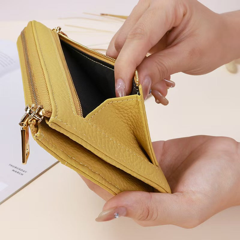 Long L-shaped zipper fashion rfid wallet