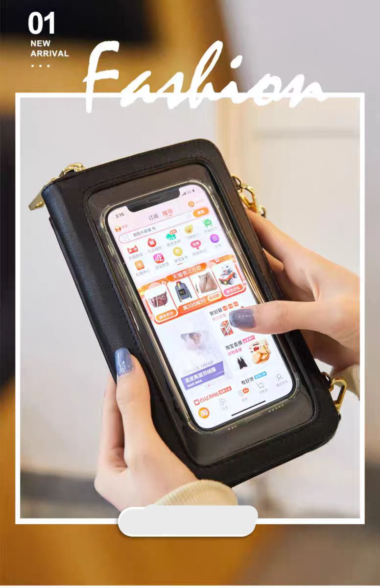 New touch screen mobile phone bag rfid wallets