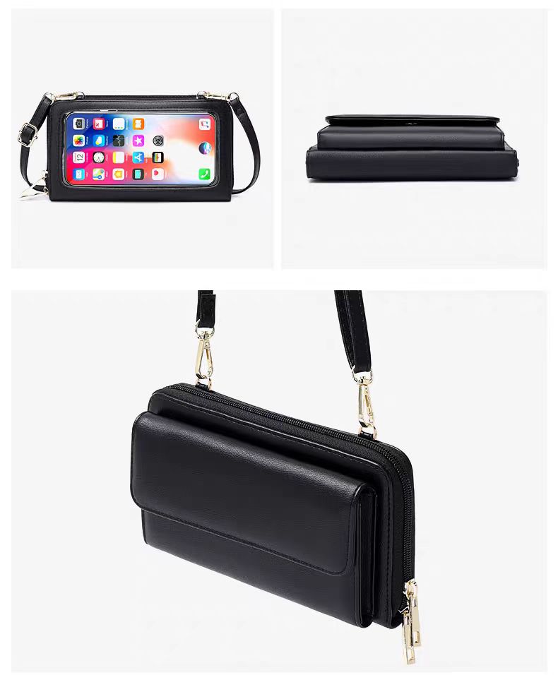 New touch screen mobile phone bag rfid wallets