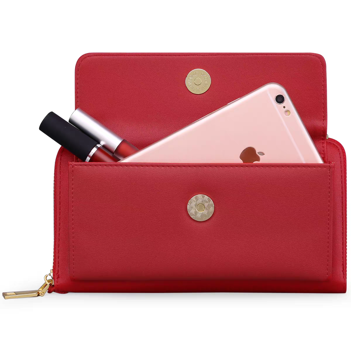 Solid color shoulder crossbody handbag rfid wallet