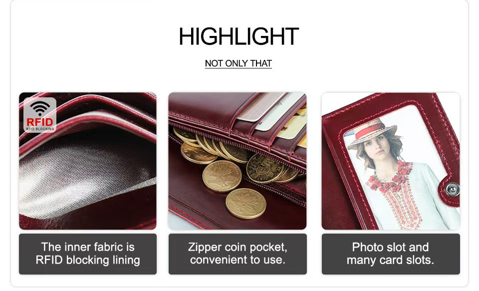 Cropped tri-fold crocodile leather rfid wallets