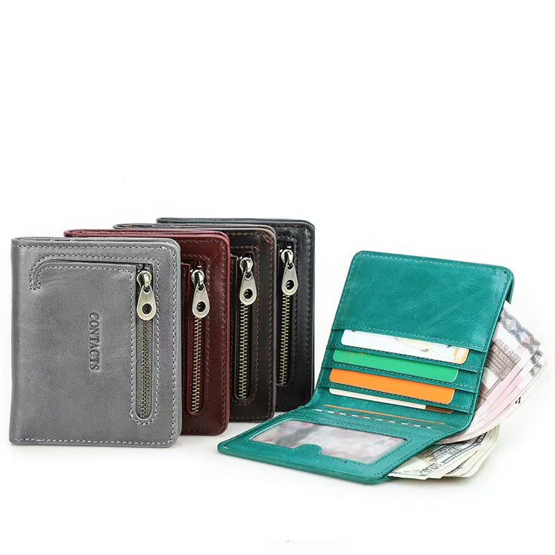 Ultra-thin multifunctional short women's wallets rfid