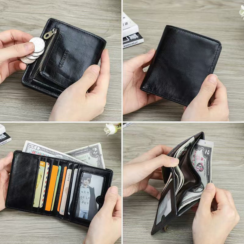 Ultra-thin multifunctional short women's wallets rfid