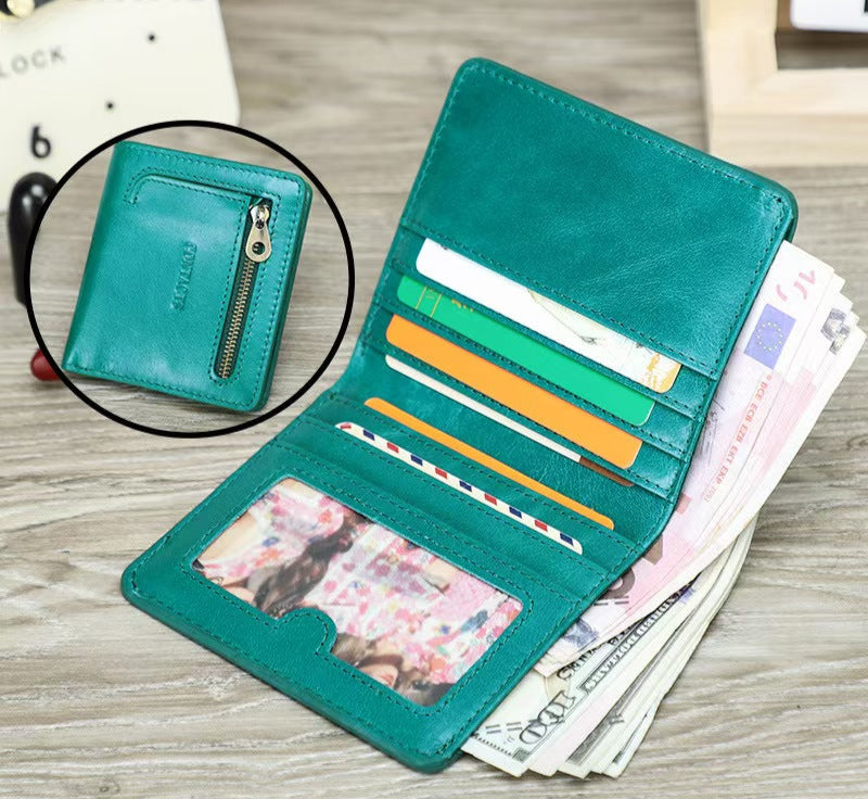 Ultra-thin multifunctional short women's wallets rfid