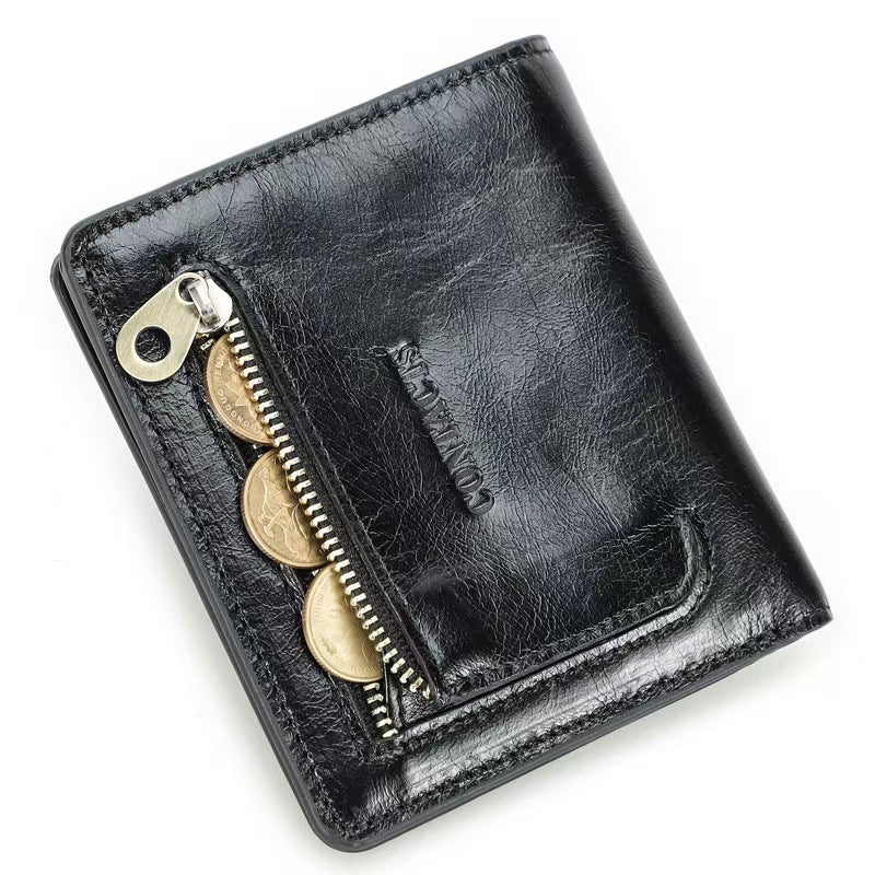 Ultra-thin multifunctional short women's wallets rfid