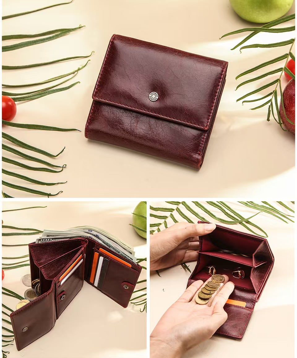 Short coin purse rfid protection wallet