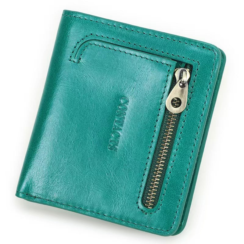 Ultra-thin multifunctional short women's wallets rfid