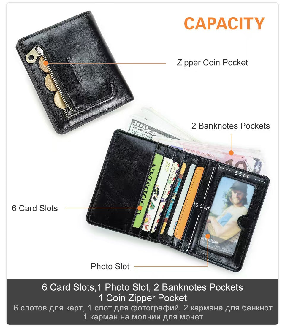 Ultra-thin multifunctional short women's wallets rfid